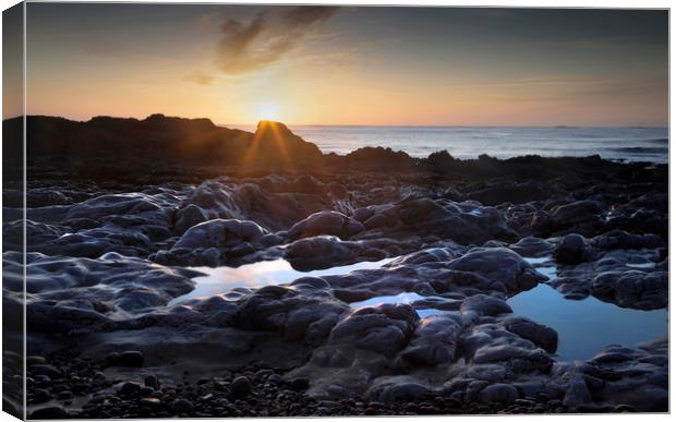 Sunrise at Bracelet Bay Canvas Print by Leighton Collins
