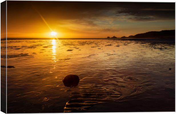 Sunrise at Swansea Bay Canvas Print by Leighton Collins