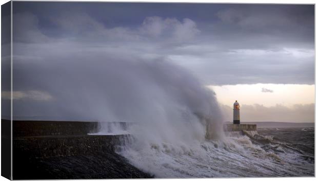 Storm Ciara hits South Wales Canvas Print by Leighton Collins