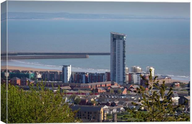 Meridian tower Swansea Canvas Print by Leighton Collins