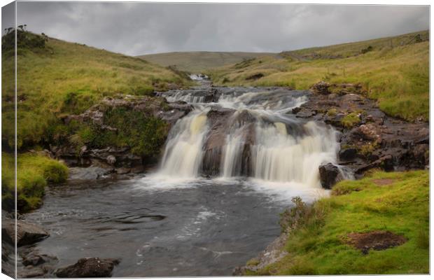 Waterfall on the river Tawe  Canvas Print by Leighton Collins