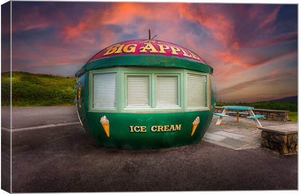 Big Apple Kiosk in Mumbles Canvas Print by Leighton Collins