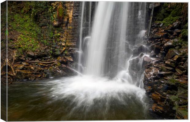 Cwmtawe waterfall Canvas Print by Leighton Collins