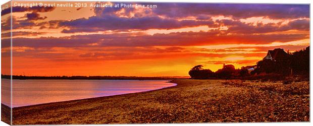 sunset over west mersea Canvas Print by paul neville