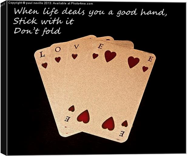 Love is on the cards Canvas Print by paul neville