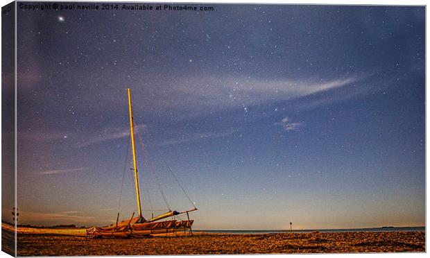 beach at night Canvas Print by paul neville