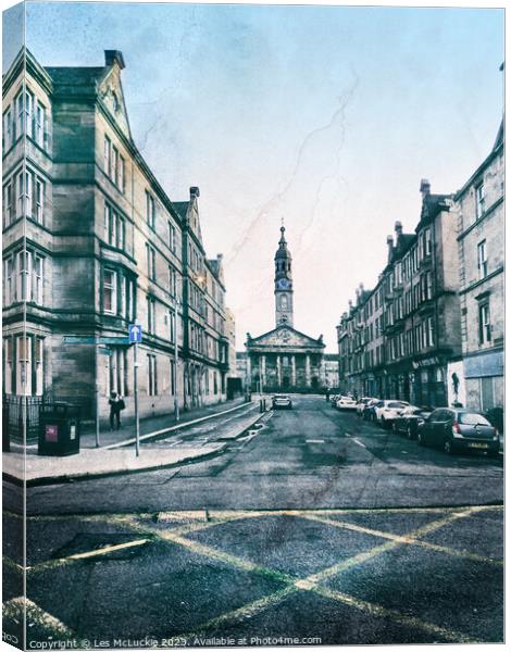 Glasgow Outdoor street view  Canvas Print by Les McLuckie