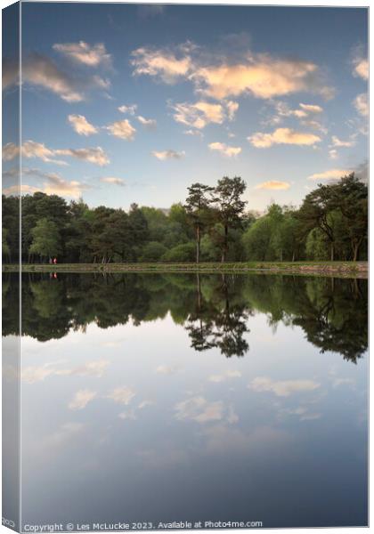 Lanark Loch Reflections Canvas Print by Les McLuckie