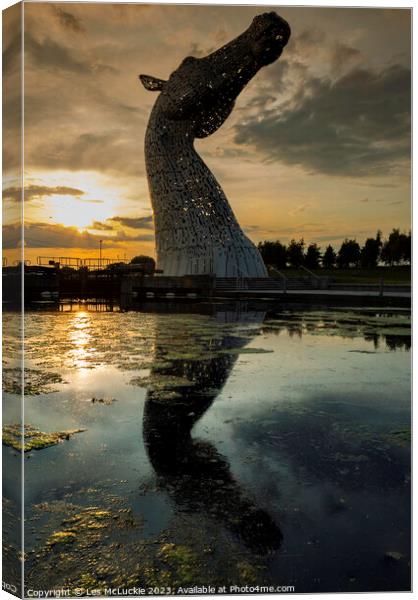 The Kelpies Canvas Print by Les McLuckie