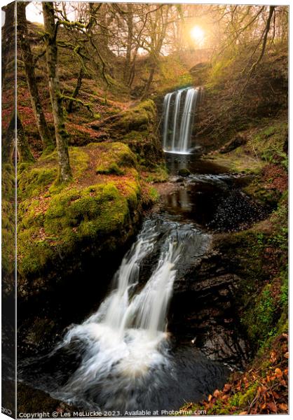 Dalcairney Falls Canvas Print by Les McLuckie