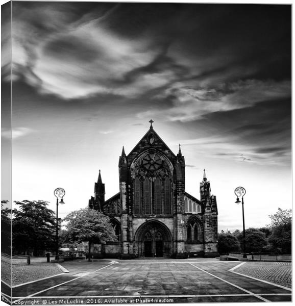 A Gothic Masterpiece in Scotland Canvas Print by Les McLuckie