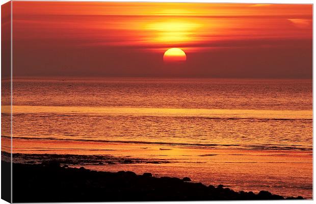 Clevedon Sunset Canvas Print by Pete Moyes