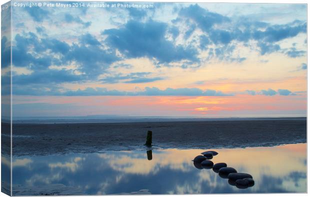 Reflections of Sunset Canvas Print by Pete Moyes