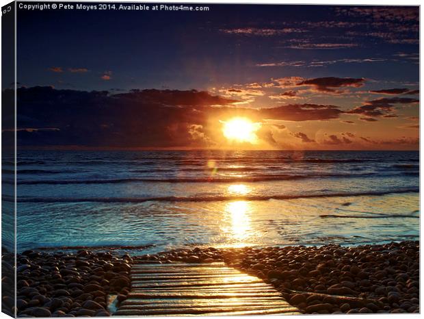  Slipway At Sunset Canvas Print by Pete Moyes