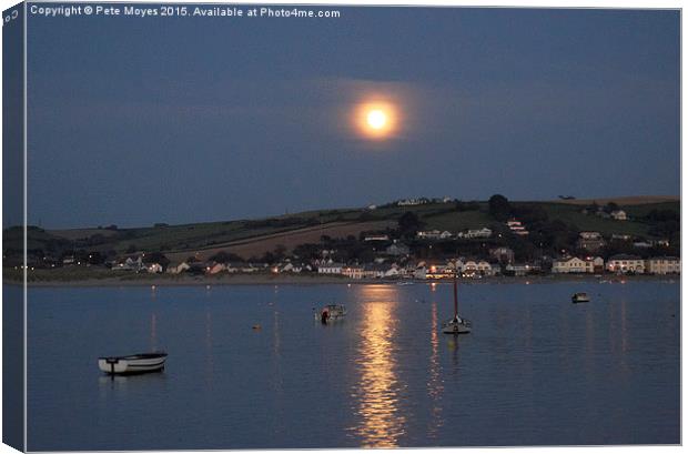 Full Moon over Instow  Canvas Print by Pete Moyes