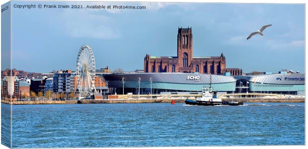 Looking across the Mersey to Liverpool's Anglican Cathedral Canvas Print by Frank Irwin