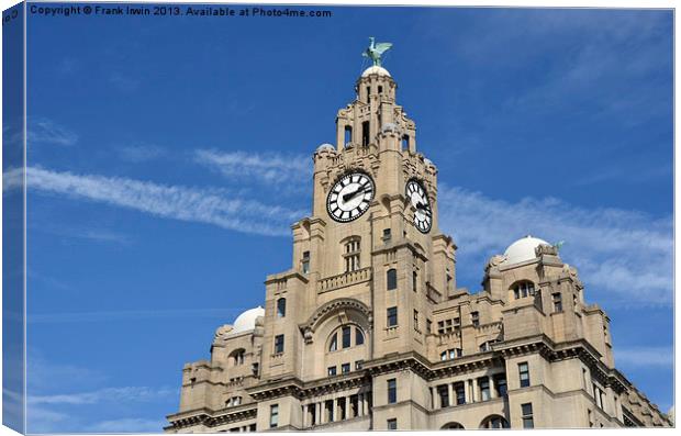 Liverpool Liver Building top Canvas Print by Frank Irwin