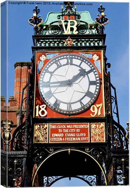 Chester Citys Eastgate Clock Canvas Print by Frank Irwin