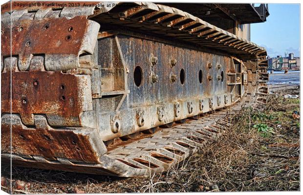 Caterpillar Tracks on a vehicle Canvas Print by Frank Irwin
