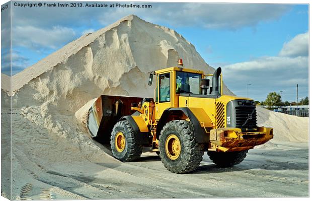 Dumper truck loading rock salt ready for delivery. Canvas Print by Frank Irwin