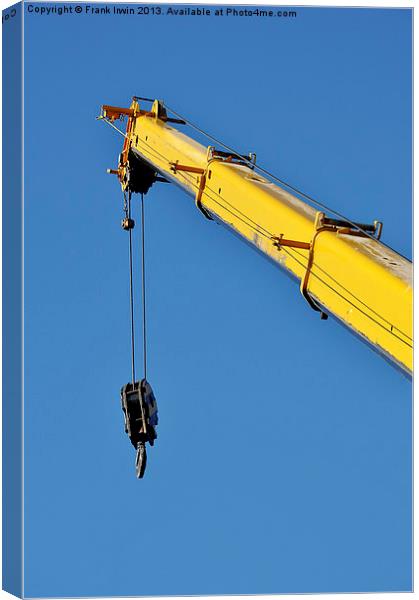 The jib extended on a large crane. Canvas Print by Frank Irwin