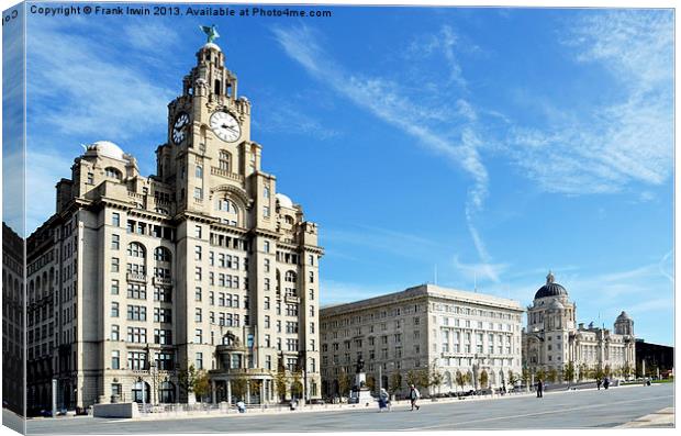 Liverpools Iconic Waterfront - The Three Graces Canvas Print by Frank Irwin
