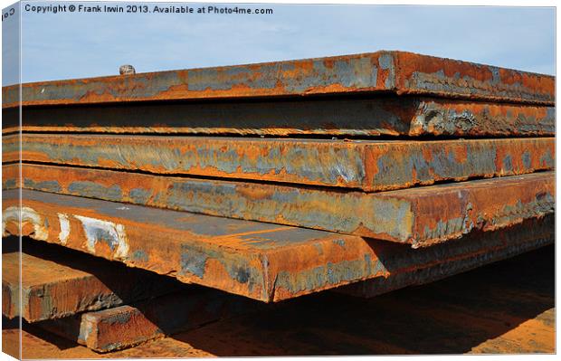 Mild steel sheet stocked at the dockside Canvas Print by Frank Irwin