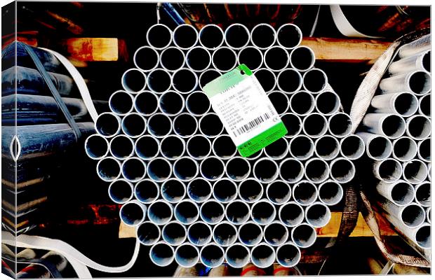 Mild steel tubes cut to length. Canvas Print by Frank Irwin