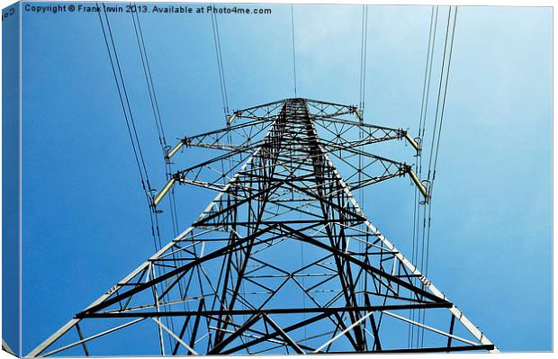 A super pylon, from below against a blue sky Canvas Print by Frank Irwin