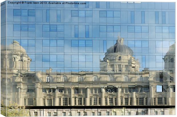 Super reflections on a building. Canvas Print by Frank Irwin