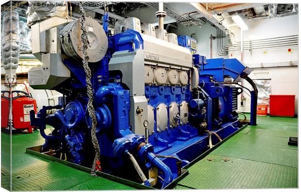 A typical ships installed power unit by Wartsila Canvas Print by Frank Irwin