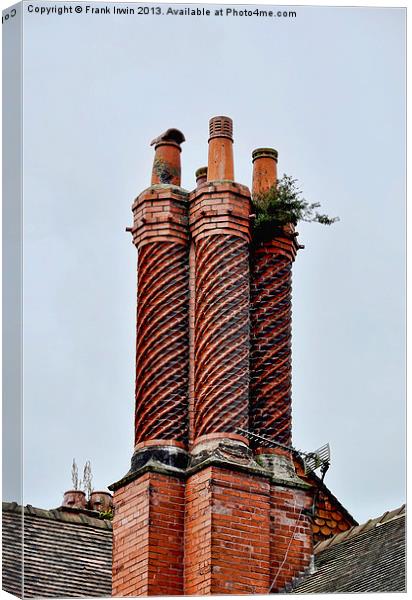 An elaborate chimney seen at Port Sunlight Village Canvas Print by Frank Irwin