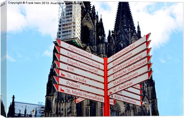 Street sign in Cologne Canvas Print by Frank Irwin