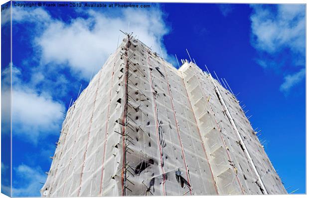 A High-Rise building prepared for demolition Canvas Print by Frank Irwin