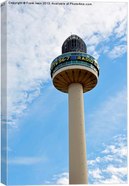 Radio City Tower against a blue sky Canvas Print by Frank Irwin