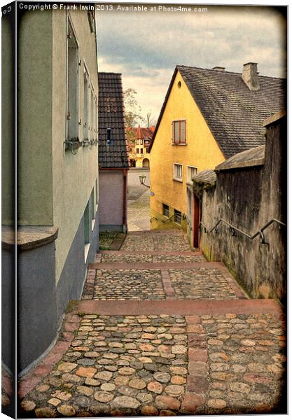 A small narrow street in Breisach, Grunge effect. Canvas Print by Frank Irwin