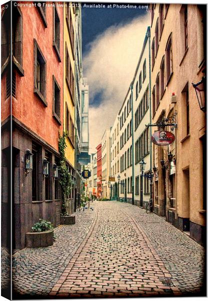 A small street in Cologne, Germany, grunge effect Canvas Print by Frank Irwin