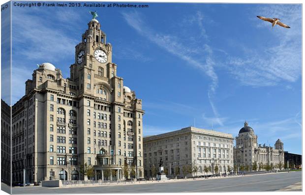 Liverpools Three Graces Canvas Print by Frank Irwin