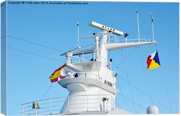 Radar set up on P&O ship Oceana Canvas Print by Frank Irwin