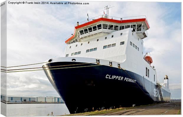 MS Clipper Pennant -a Ro-Ro car ferry Canvas Print by Frank Irwin