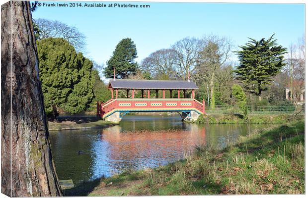 Birkenhead Parks Swiss Bridge Canvas Print by Frank Irwin