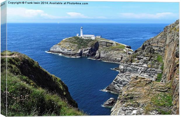 South Stack Island & lighthouse, Anglesey Canvas Print by Frank Irwin