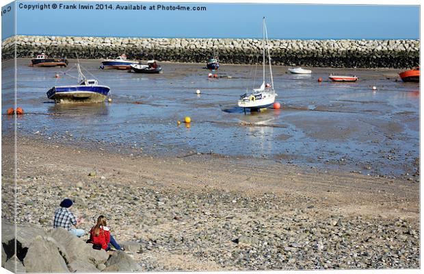 Rhos-on-Sea harbour, tide out Canvas Print by Frank Irwin