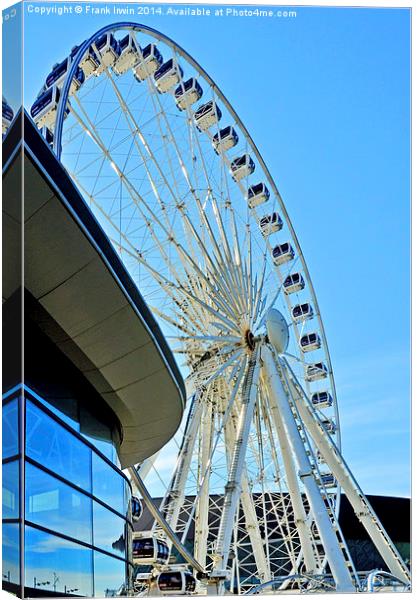 Liverpool’s Ferris wheel by Echo Arena Canvas Print by Frank Irwin