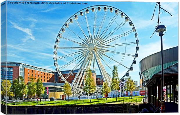 Liverpool’s Ferris wheel by Echo Arena Canvas Print by Frank Irwin