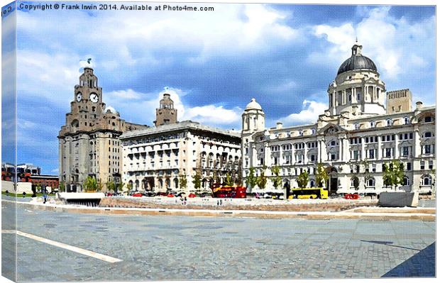 Artistic Three Graces, Liverpool Canvas Print by Frank Irwin