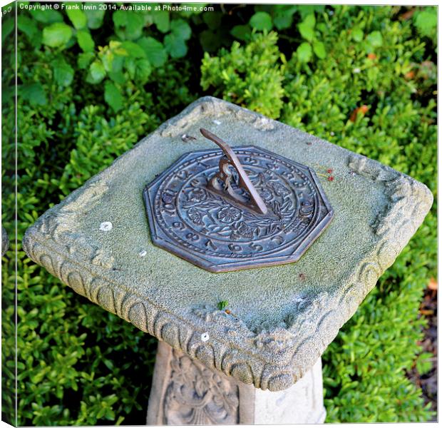 Traditional Sundial on a stone plinth Canvas Print by Frank Irwin