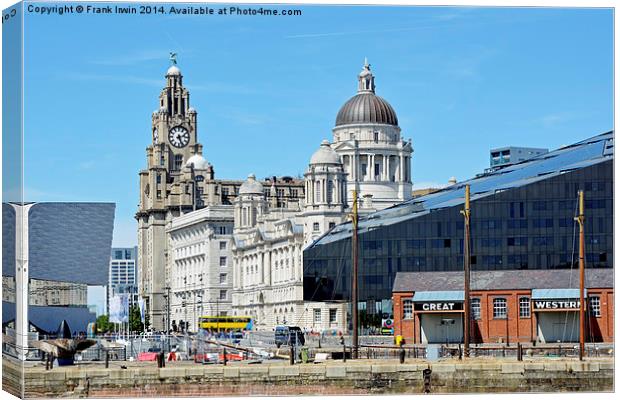  Liverpool’s Iconic ‘Three Graces’ viewed from Alb Canvas Print by Frank Irwin