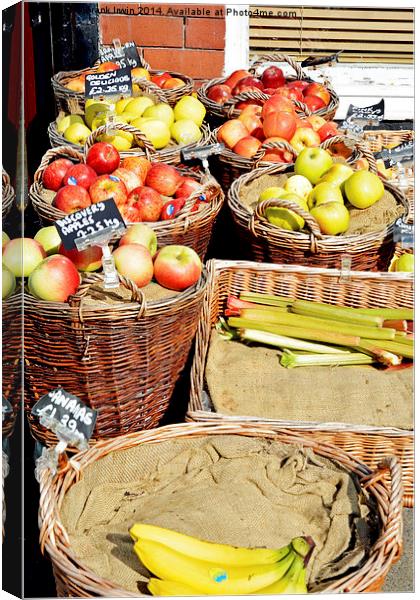  A typical Greengrocer’s shop street front. Canvas Print by Frank Irwin