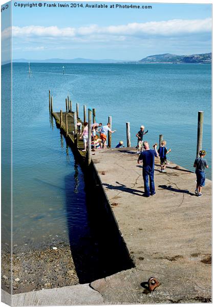  Crabbers in Rhos-on-Sea Canvas Print by Frank Irwin